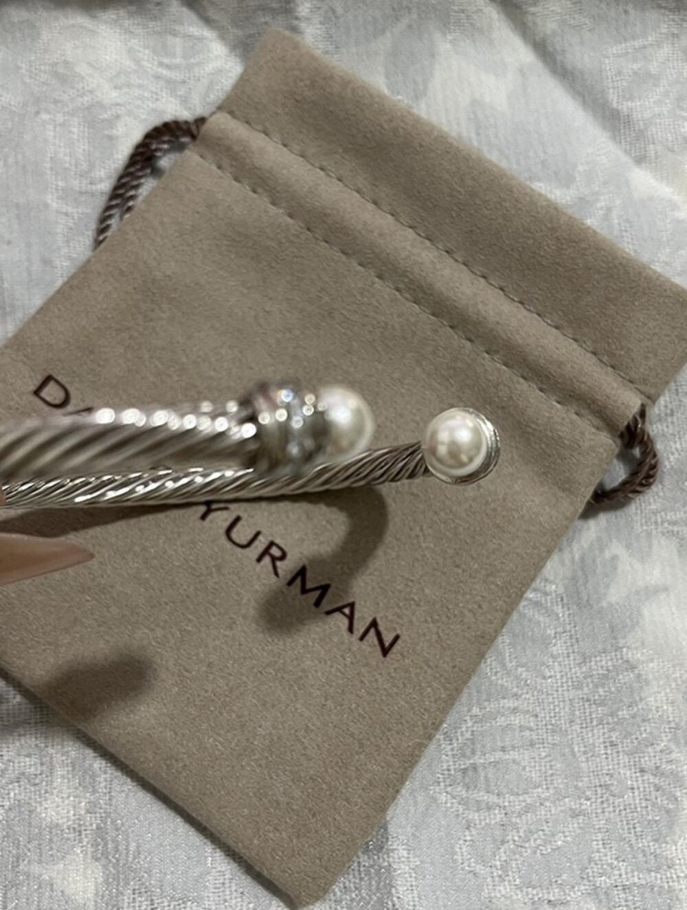 ๐ David Yurman Cable Classics Collection: Pearl-End Bracelet - Picture 2 of 5